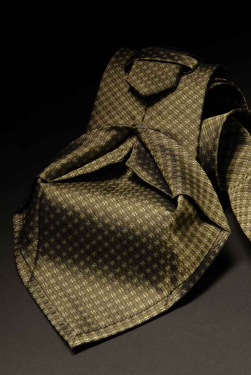 7 fold tie green made in italy
